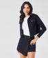 Hem Frayed Black Denim Jacket